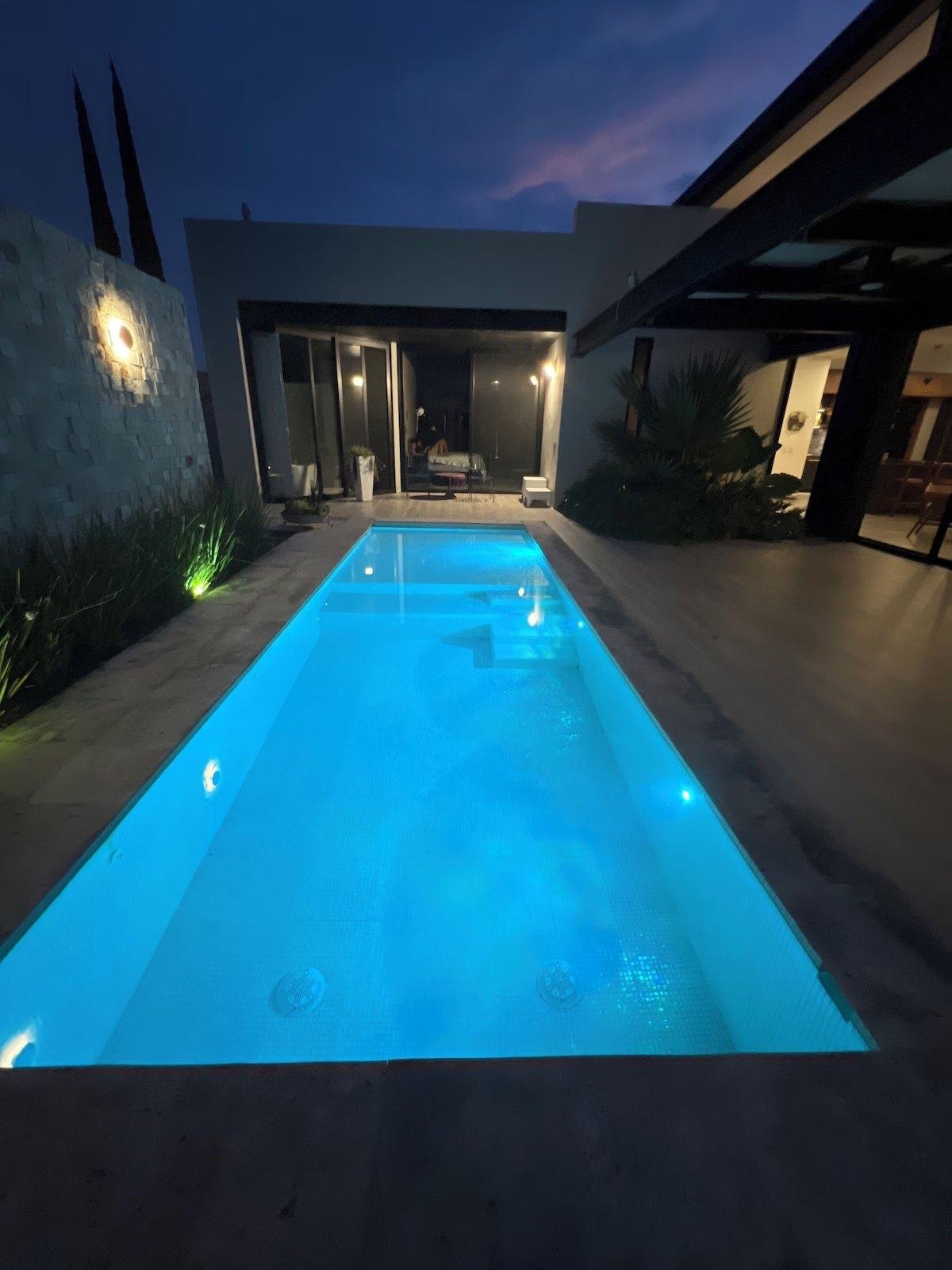 The pool at night
